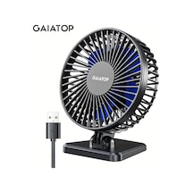 Zhanglei001 Gaıatop Kompakt Masaüstü Fanı Siyah Ve Mavi 3 Rüzgar Hızı Sessiz Taşınabilir Mini Fan Ofis Yatak Odası Seyahat Açık Hava