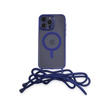 Apple İphone 12 Pro Max Kılıf Divo Lazer Askılı Magsafe Kapak - Mavi 0.2M-Çok Renkli