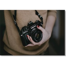 Cakasepetim Kadın Ve Fotoğraf Makinesi Ahşap Mdf Tablo