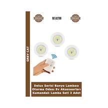Delux Serisi Banyo Lambası Oturma Odası Ev Aksesuarları Kumandalı Lamba Seti 3 Adet Çok Renkli