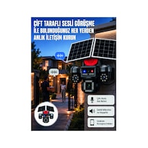 Led Projektörlü Sirenli Güneş Enerjili Akıllı Güvenlik Kamerası Çok Renkli