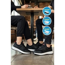Walkway Motano G Siyah-beyaz Fileli Hafif Esnek Unisex Spor Ayakkabı SİYAH-BEYAZ