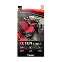 Opel Grandland 2024-2026 Ön Ve Arka Koltuk Terletmez Dolgulu Keten Koltuk Minder / Kılıf Set Bordo