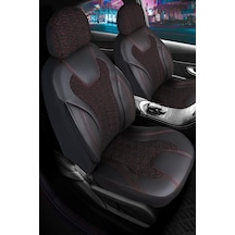 Ford Transit Courier 2+1 Deri Detaylı Oto Koltuk Kılıfı Ön Arka Set Siyah Kırmızı Siena Model Fs