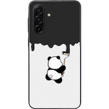 Samsung Galaxy A17 Uyumlu Boyacı Panda Baskılı Silikon Kılıf Renkli