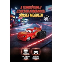 TıfılToys 4 Fonksiyonlu Uzaktan Kumandalı Şimşek Mcqueen - Hızlı Ve Dayanıklı 4 Fonksiyonlu Yarış Arabası Kırmızı