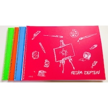 Plastik Kapak 3 Adet 25x35 Telli Resim Defteri 25 Yp.