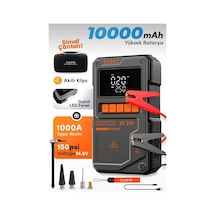 Tr Akü Takviye Cihazı 10.000mah 4-in-1 Hava Kompresörü Powerbank Sos Fener A8822 Auhma