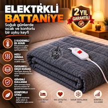R8 Çift Kişilik Elektrikli Battaniye 2 Kademeli Isı Ayarlı Aşırı Isınma Korumalı Çok Renkli