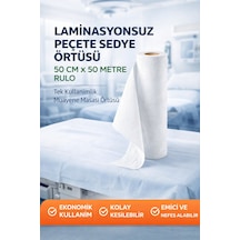 Laminasyonsuz Peçete Sedye Örtüsü 50 Cm X 50 Metre Rulo Tek Kullanımlık Muayene Masası Örtüsü 1 Adet