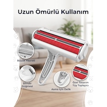 Pratik Hazneli Kedi Köpek Tüy Toplayıcı - Yeniden Kullanılabilir Koltuk Tüy Temizleme Fırçası