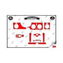 Renault Kango 1998 -2008 Torpido Konsol Trim Göğüs Maun Kaplama Set 13 Parça Kırmızı