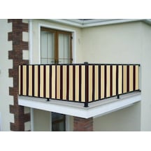 Ceylan Home Balkon Demir Perdesi Bağcıklı Kahverengi Krem 450x80 Kahverengi - Krem