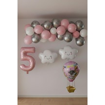 5 Yaş Pembe Bulut Perisi Doğum Günü Konsept Seti Pembe