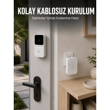 Hd Kameralı Beyaz Görüntülü Kapı Zili Çift Yönlü Sesli Wi-fi Akıllı Kapı Zili Çok Renkli