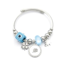 Fil Charm Bilezik - Gümüş Çok Renkli