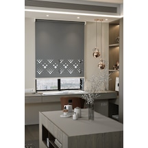 Lazer Kesim Mat Stor Perde, Lazer Kesimli Modern Serisi, M-5004 Antrasit Renk Antrasit