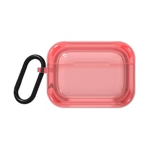 Airpods Pro 2 Uyumlu Kılıf Saydam Jelly Tasarımlı Youngkit Candy Serisi Kılıf Kırmızı