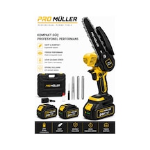 Pro Müller Profesyonel Metal Dişli Çift Akülü Ağaç Odun Dal Kesme Şarjlı Budama Testeresi