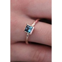 Dallas Kare Green Topaz Yüzük - Ak755