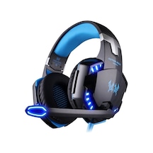 Kotıon Each G2000 Kablolu Oyun Kulaklığı 50mm Sürücü 360 Surround Ses Gürültü Engelleme Mikrofon Işıklı Siyah-mavi