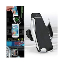 İphone Samsung İçin Ju-rotate Otomatik Sıkma Kablosuz Araç Şarj Aleti Alıcı Montajı