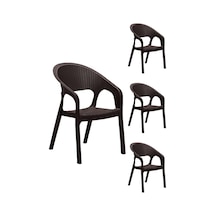 4 Adet Garden Kahve Sandalye / Balkon-bahçe-teras Siyah