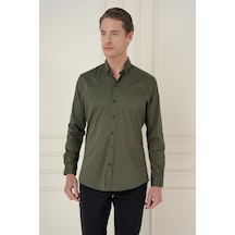 Efor Slim Fit Düğmeli Yaka Esnek Klasik Haki Gömlek Gk 746 Haki Efor Slim Fit Düğmeli Yaka Esnek Klasik Haki Gömlek Gk 746 Haki