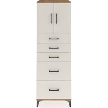 Kronos Dolap Tek Raflı 5 Çekmeceli 2 Kapaklı 60x59x182 Çam-ay... Çam