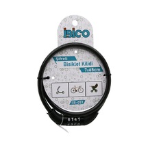 Şifreli Eko - İnce Bisiklet Kilit Çelik Tel Siyah Şeffaf Kılıf 7mmx65cm 5570