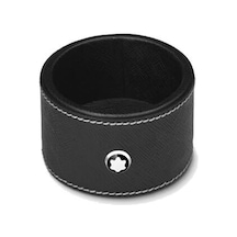 Montblanc Siyah Deri Yuvarlak Masa Tepsi Küçük 133162 Siyah