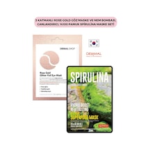 Dermal 3 Katmanlı Rose Gold Göz Maskesi + Nem Bombası Canlandırıcı Pamuk Spirulina Maskesi