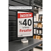 A5 Mıknatıs Tutuculu Fiyatlık Etiketlik Dikey Yatay Ve Bilgilendirme Çerçevesi Siyah