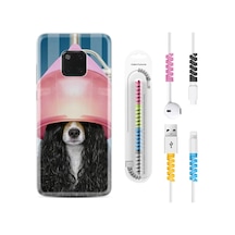 Huawei Mate 20 Pro Kılıf Kablo Koruyuculu Earring Woman 1363 Siyah