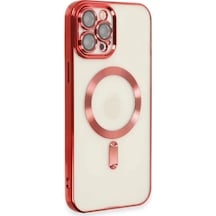 Newface Apple İphone 12 Pro Max Kılıf Kross Magneticsafe Kapak - Kırmızı
