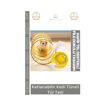 Kedioyuncağı Fileli Tüylü Oyuncaklı Egzersiz Saklanma Pratik Hafif Katlanabilir Oyun Kedi File Tüne