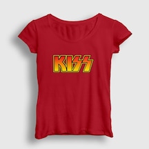 Presmono Kadın Logo Kiss T-shirt Kırmızı