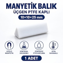 Manyetik Balık 10x10x25 Mm - Teflon Karıştırıcı Balık Üçgen