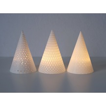 Geometrik Daire Formlu Obje Pla Masa Dekoru Mum Led Set 14cm