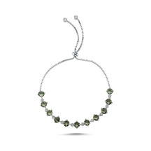 Brezza Lusso Jewelry 925 Ayar Gümüş Suyolu Zultanit Taşlı Asansör Kilitli Kadın Bilekl