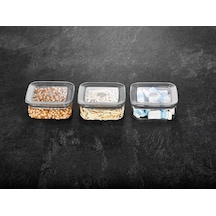 Vip Ahmet VP-327 Sude Kare Saklama Kabı 3 x 350 ML Şeffaf