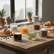 Tr 6'li Borosilikat Cam Espresso Ve Türk Kahvesi Fincanı Seti 90 Ml - Düz Ve Rölyefli Seçenekli Tabaksız Mini Ku Genel