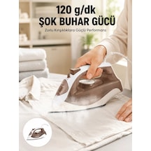 Seramik Tabanlı Buharlı Ütü 2200w Dikey Ütüleme 300ml Kahverengi Cn