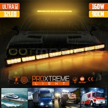 Off Road Lambası Cree 90cm Turuncu 32 Led 160w Kumandalı Çakar İkaz Lamba