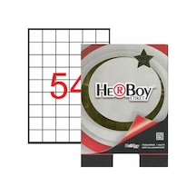 Herboy Hb-1054 35mmx33,16mm Beyaz Lazer Etiket 10