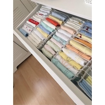 11 Gözlü Dolap-çekmece Içi Akordiyon Organizer 12x12x40cm Beyaz Diğer