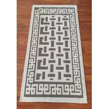 Pamuklu Bukle Lüks Kilim 80x150 -luma Kreme Kahve Kahve