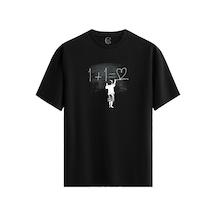Love Equation - %100 Pamuklu Kadın Siyah Tişört - Premium Quality Beyaz