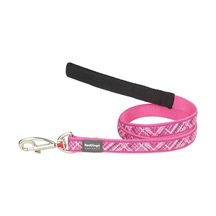 Reddingo Flanno Desenli Pembe Uzatma Köpek Tasması 20 Mm Pembe