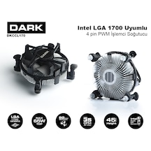 Dark İntel Lga1700 Soket İ3 İ5 İ7 Uyumlu 4 Pin Pwm İşlemci Fanı